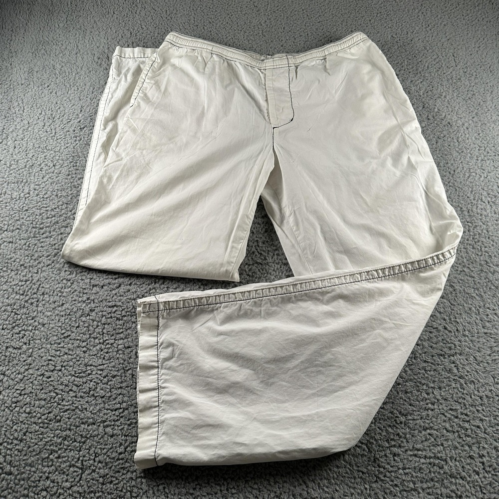 James Perse Pants Mens 36 White Cotton Drawstring Relaxed Wide Leg Casual USA